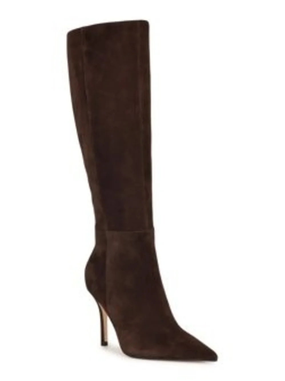 Nine West Dark Brown Suede Over-the-Knee Pointed-Toe Boot